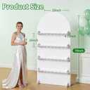 6 ft 4-Tier Champagne Wall Holder for Party, Champagne Flute Wall Holds 32 Glasses, PVC White Display Stand for Wine Glasses, Cake Dessert, Wedding Birthday Indoor Outdoor Party Decorations