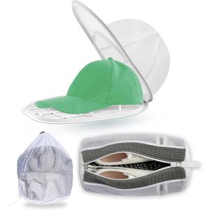 2 x Hat Washer Cage Set 3-in-1 | Cap Washer with Shoe & Mesh Laundry Bags