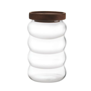 Airtight Glass Tea Storage Jar with Lid Stylish Container for Spices Beans and Sugar Clear Glass Canister for Kitchen Organization pink