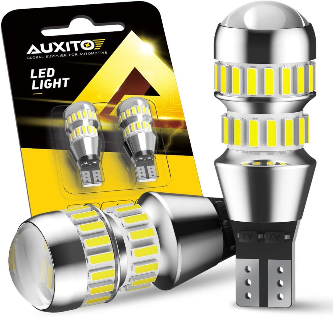 AUXITO 912 921 LED Bulbs for Backup Reverse Light Bulbs, 42-SMD 6000K Ultra Bright White, Non-polarity 906 W16W T15 921 LED Bulb Direct Back Up Parking Light Replacement Lamp, Pack of 2