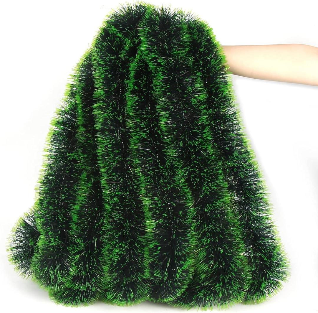 LOMIMOS 32.8 Ft Christmas Tinsel Garland,Dark Green Glittering Decoration for Xmas Tree Party Wedding Supplies