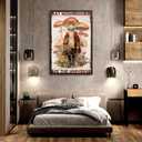 2 x Vintage Tin Sign Eat Mushrooms See The Universe For Men Women Wall Decor Bars Restaurants Cafes Pubs 8.00"x12.00" with Metal Frame