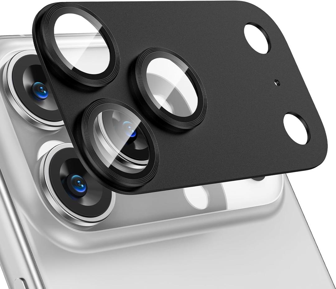 Tensea for iPhone 17 Pro Camera Lens Protector, Metal Aluminum Alloy Tempered Glass Cover Camera Screen Protector Accessories, Case Friendly