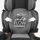 Chicco KidFit Zip Air Plus 2-in-1 Belt Positioning Booster Car Seat, Backless and High Back Booster Seat, for Children Aged 4 Years and Up and 40-100 lbs, Q Collection/Black/Grey, Manufactured in 12/2025, Not Use After 12/2033