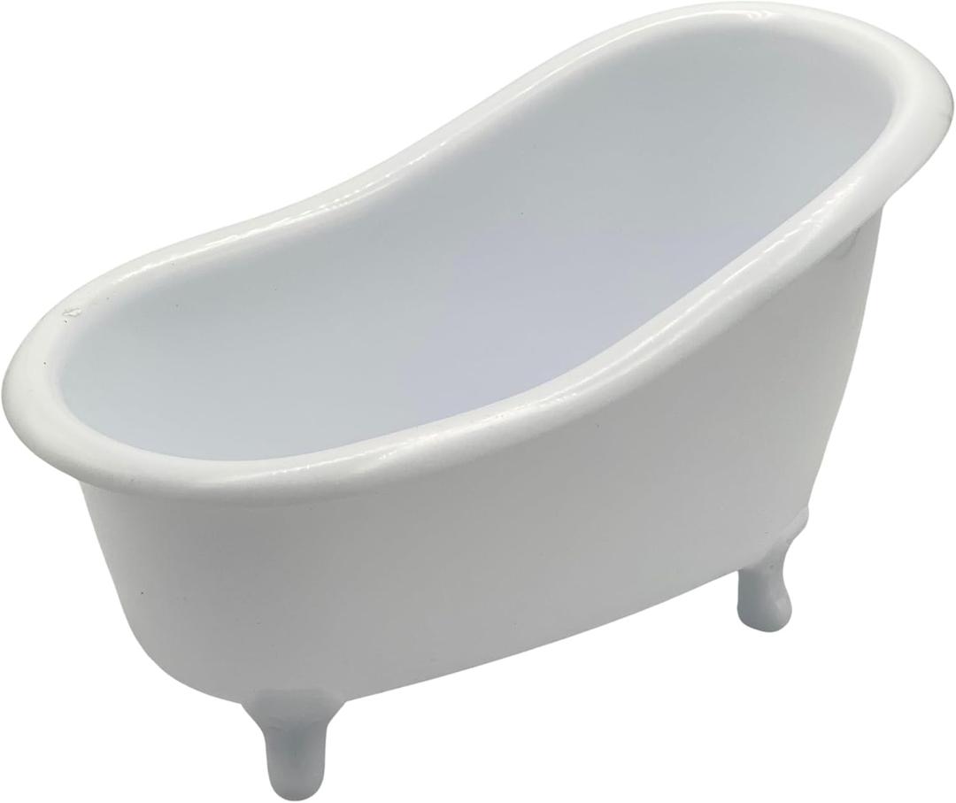 Bathtub Soap Dish Decor, Used As Bathroom Soap Dish Container, Makeup Accessories/Jewelry Organizer, Planter Pot, Doll& Hamster Shower Bathtub, for Candy, Small Toy, Kitchen Sponge Holder Box (Large)