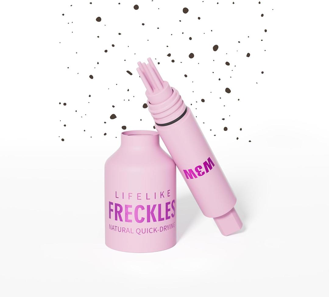 W3W Freckles Stamp Pen Long-Lasting Waterproof Freckle Pen, Quick Dry 5-Point Fake Freckles Tool for Natural Faux Freckles Makeup (#02 Medium)