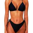 OZICERD 2 Piece Bikini Sets for Women Halter Triangle Bikini Tops Brazilian String Swimsuit Full Coverage Bottom Bathing Suit Size Small