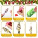 2 x Cunno 18 Pcs Christmas Nutcracker Diamond Art Ornaments 5d DIY Painting Keychains Kits Gifts Full Drill Hanging Pendant Charms with Tool for Adult Holiday Party Decoration(Cute,Gold Silver)