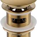 WOODBRIDGE Pop-up Drain for Freestanding Bathtub, with stainless steel Overflow, Brushed Gold Finish, Bathtub Drain Stopper Kit Fits Most WOODBRIDGE Acrylic Tubs