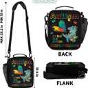Bardic Dinosaur Lunch Box for Boys Girls - Autism Awareness Reusable Insulated Lunch Bags for Kids - Large Capacity Cooler Back to School Lunch Thermal Meal Tote Kit