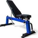 Cap Barbell Deluxe Utility Weight Bench Color Series (Blue, Square Backpad)