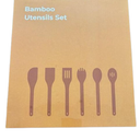 Riveira Premium Brown Bamboo Wooden Spoons for Cooking Set of 6 – Premium Brown Bamboo Wooden Cooking Utensils, Wooden Spatula, Wooden Spoon - Premium Quality Wooden Utensil Set for Non-Toxic Cooking