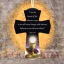 6 x Trinity Church Supply My First Communion Gifts, Bread of Life Hanging Wooden Cross, Religious Keepsakes for Boys and Girls, 6 Inches
