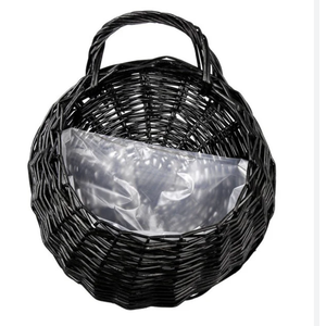 JJSQYLAN JJSQ Handmade Woven Wicker Hanging Storage Basket, Wall Decorations for Home Garden Wedding, Black, 14.211.84.7 inch