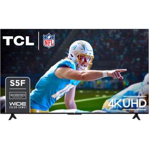 TCL 65-Inch Class S5 UHD 4K LED Smart TV with Fire TV (65S551F, 2024), Dolby Vision, HDR PRO+, Atmos, Alexa Built-in, Apple AirPlay 2, Streaming Television