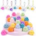 40 Pcs Mini Taba Chick Easter Egg Fillers Basket Stuffers Stress Relief Cute Fidget Squeeze Toys with Keychains Sensory Fidget Toys for Adults Outdoor Treasure Hunt Prizes Birthday Gift