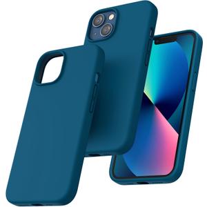 7 x TOCOL for iPhone 13 Case, Slim Silicone Case for iPhone 13 6.1 Inch, Precise Fit, Anti-Slip, Drop Protection, Midnight Blue