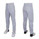 Youth Boys Full Length Baseball Pants, Premium Straight Leg Semi-Relaxed Fit, Classic Standard Youth Size Full Length Baseball Pants in Grey X-Small