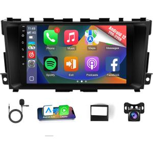 Naifay Android 12 Car Radio for Nissan Altima 2013-2018(Not Fit Premium Audio System&Large Screen), 9inch Touch Screen for Altima Stereo with Carplay Android Auto Bluetooth FM GPS WiFi Camera