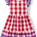 Gymboree Girls' and Toddler Flutter Sleeve Dresses (4T, Red Plaid)
