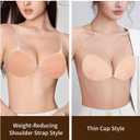 Sticky Push Up Bra for Women,Adhesive Invisible Silicone Lift Bra with Reusable Nipple Covers for Backless Dress