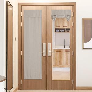 NICETOWN French Door Curtains for Window, Room Darkening Privacy Thermal Insulated Curtains for Kitchen, Farmhouse Linen Door Shade for Office, Tie Up Shades, 26 X 72 Inches, Angora, 1 Panel