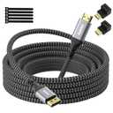 4K DisplayPort to HDMI Cable 15FT, 4K@60Hz HDR, High Speed Active Display Port to HDMI Cable UHD Converter, Uni-Directional, 4K@60Hz 2K@120Hz 1080P for HDTV, Monitor, Projector, Dell, NVIDIA, AMD, HP