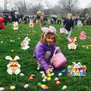 2 x 8 Pcs Easter Yard Signs Garden Decoration Outdoor Yard Signs Egg Bunny Rabbit Carrot Basket Chicken with Stakes for Easter Party Decorations Lawn Photo Props Patio Walkway