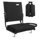 Stadium Seats for Bleachers with Back Support Wide, Portable Bleacher Chairs with Highest Back and Thick Cushion, Folding Padded Stadium Chair for Adults at Sports Events and Concerts (Black)