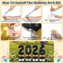 4 Sets 5 ft Graduation 2026 Balloons Column Stand Kit Jumbo Black 2026 Grad Cap Balloon Tower Pillar with Reusable Metal Telescopic Design for Class of 2026 High School College Graduation Party