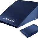 HOMBYS Satin Bed Wedge Pillow Cover Silky & Smooth Wedge Pillowcase 1 Pack 24x24x8, Soft & Breathable, Removable & Machine Washable-Zipper Design (Pillow Not Include),(Navy Blue, 24"x24"x8")