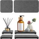 4PCS Water Absorbing Stone Tray, Quick Drying Diatomite Stone Sink Tray, Water Absorbent Diatomite Coasters Used for Hand Soap Dispenser Toothbrush Sponges Holders in Bathroom Counter and Kitchen Sink
