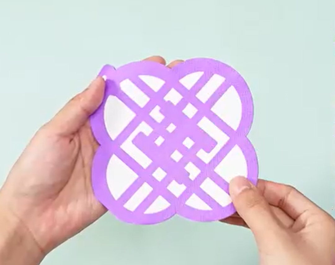 100 Pack K-pop Theme Purple Napkins Paper 6.5''x 6.5'' Disposable Every Day with Chinese Knot Party Supplies Birthday Purple Napkins Paper for Party Supplies