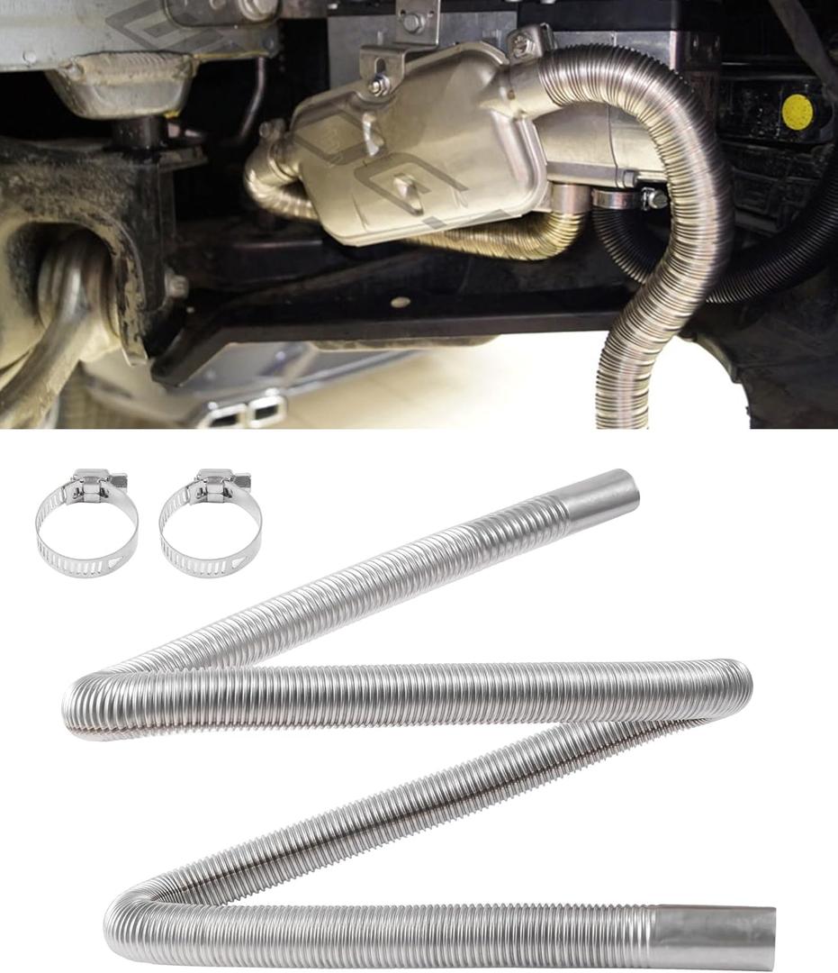 Generator Exhaust Extension Kit,Car Accessories Universal Stainless Steel Fuel Tank Diesel Gas Vent Hose Length,Automotive Replacement Flexible Exhaust Tubing,Fit for Cars,Trucks,SUVs (59")