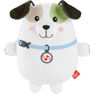 ​Fisher-Price Baby Toy Calming Vibes Puppy Soother Plush Portable Sound Machine with Vibrations for Newborns 0+ Months