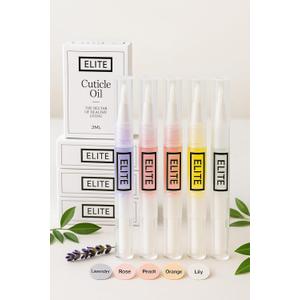 Elite Cuticle Oil Pen  5 Pack Moisturizing Nail & Cuticle Oil with Jojoba Oil, Olive Oil & Vitamin E  Hydrating Nail Care Set of 5 Scents (3ML Each)