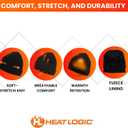 Heat Logic Men Double Layer Knit Beanie, Thick Thermal Skull Cap, Knitted Cuffed Soft Warm Hat, Winter Warm Cap for Adults (Black)