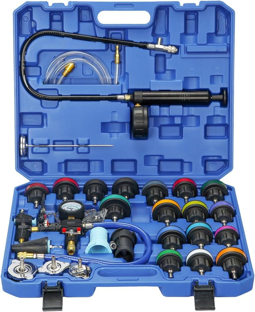 coolant Pressure Tester kit, Radiator Pressure Tester kit, Radiator Pressure Tester, 28pcs blue