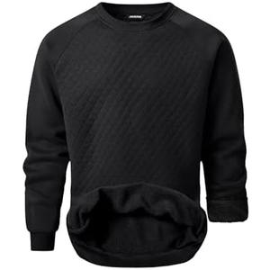 JMIERR Men's 2025 Casual Crewneck Dress Sweatshirts Pullover Fall Fleece Diamond Texture Warm Winter Comfy Long Sleeve, 3XL
