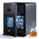 2'' Clear Ice Ball Maker 4 Ice Spheres in 35min, 144 pcs/Day, Auto&Manual Fill, Fast Round Ice Machine with LCD Touch Panel, Self-Cleaning, Home & Bar Maker for Whiskey Bourborn Gift