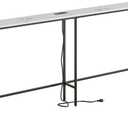Masupu 70.9" Console Table with Power Outlet, Modern Narrow Long Sofa Table Behind Couch, Skinny Entry Table, Industrial Sofa Table with Metal Frame for Hallway, Living Room, White and Black