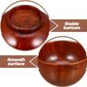 Hemoton Wooden Salad Bowl 5.1 Inch Small Wood Bowl for Food Serving Fruit Tray and Mixing Kitchen Tableware