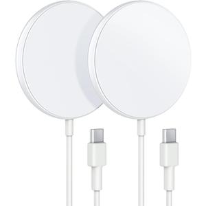 COKOEYE Magnetic Wireless Charger 2-Pack for iPhone Wireless Charger Pad, Max Fast for Magsafe Phone Adapter for iPhone 16/16 Plus/16 Pro/16 Pro Max/15/15 Pro/15 Plus/ 14/13 Series/AirPods Pro 2