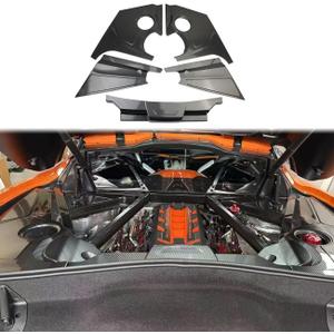 crosselec Carbon Fiber Style Engine Compartment Surround Overlay Cover Side Trim Accessories for Chevrolet Corvette C8 2020-2025