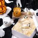 4 Pcs Halloween Ghost Coffee Mug Glass Cup with Handle Heat Resistant Coffee Tea Milk Cups Halloween Accessories Birthday Gifts for Home Office Drinking