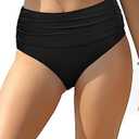 SHEKINI Women's Swimwear Bottoms Swimsuit Bottom Ruched Tummy Control Bikini High Waisted Bathing Suit Bottoms XL
