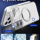 COOLQO 360Spin Magnetic Stand for iPhone 17 Pro Max Case, Fit for MagSafe, Military-Grade Protection,Full Camera Protection, Non-Yellowing Clear Scratch-Resistant Back Cover for 17 Pro Max, White