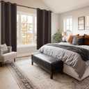 Hiasan Blackout Curtains for Bedroom, 38 x 63 Inches Length - Thermal Insulated & Light Blocking Window Curtains for Living Room, 2 Drape Panels Sewn with Tiebacks, Brown