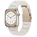 V-MORO Resin Band Compatible with Apple Watch Series 7/8/9/10 41mm/40mm/38mm/42mm Fashion Strap for iWatch Series 6/5/4/3/2/1/SE Lightweight Bracelet Wristband Replacement Women(Colorful Ivory White)