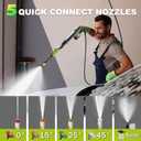 SISUPASSIE Pressure Washer, 5000PSI Max 3.6GPM with Foam Cannon 35FT Power Cord 4 Nozzles for Cars, Green